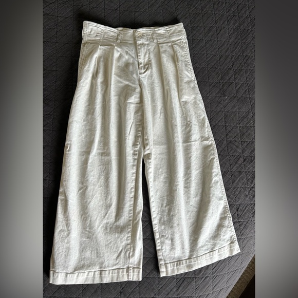 Anthropologie Maeve Remi Wide-Leg Cropped Chino Jean with Pleats - Picture 2 of 5